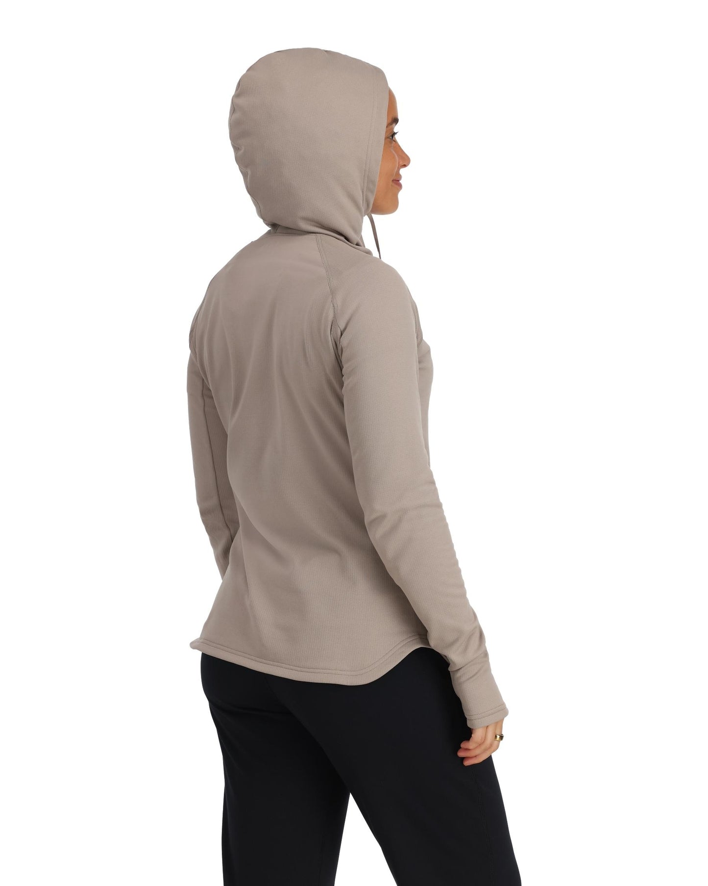 womens heavyweight baselayer hoody -rollover