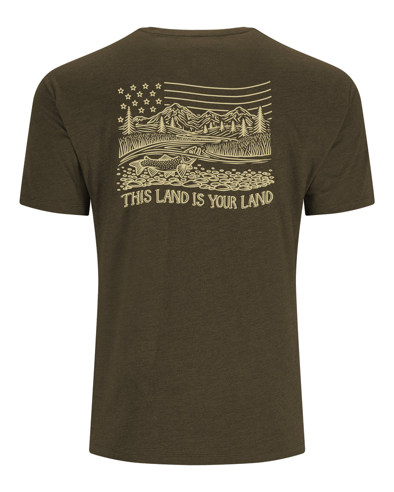 Men's This Land Is Your Land T-Shirt - Athletic Heather - Simms Fishing - Size 2XL