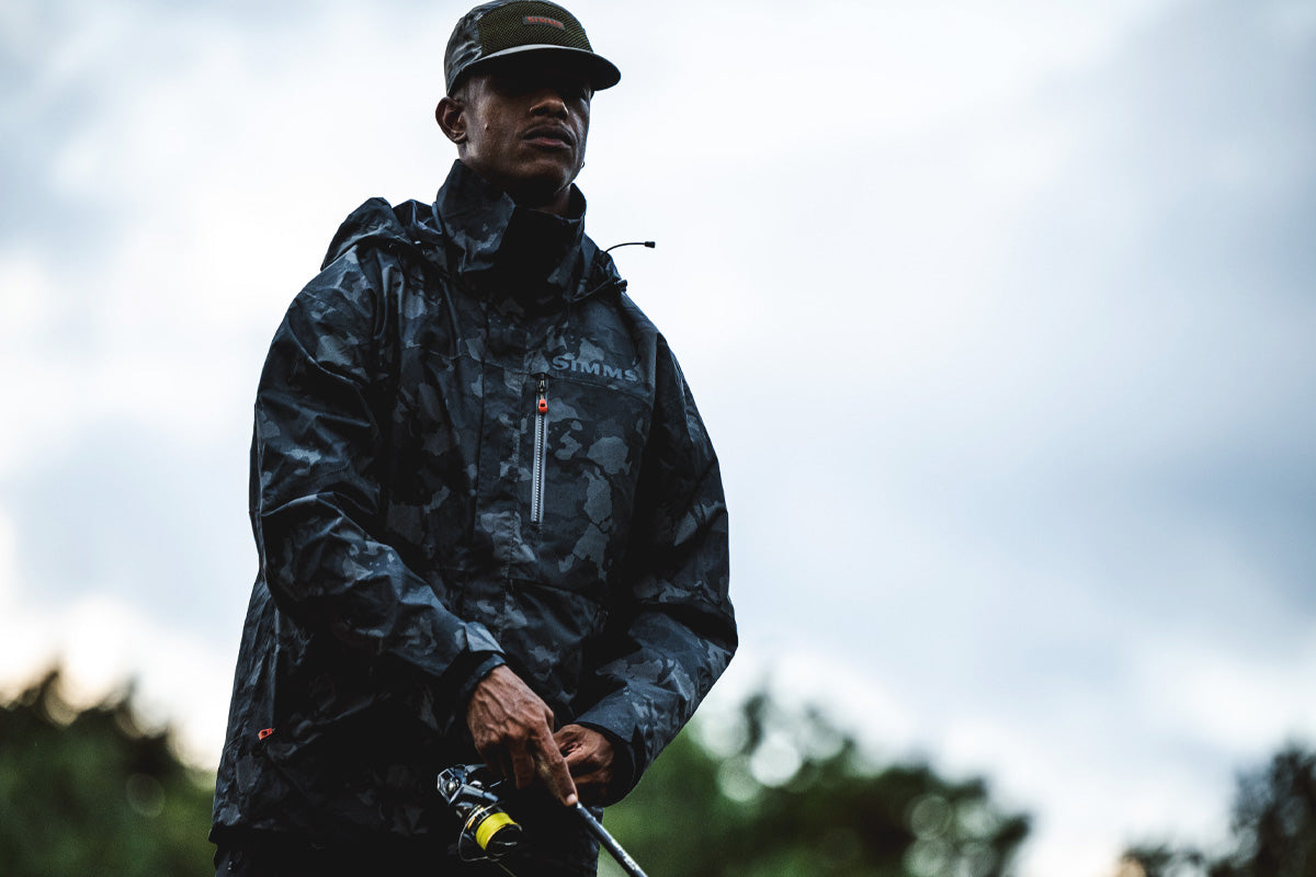 Simms fishing rain jacket online