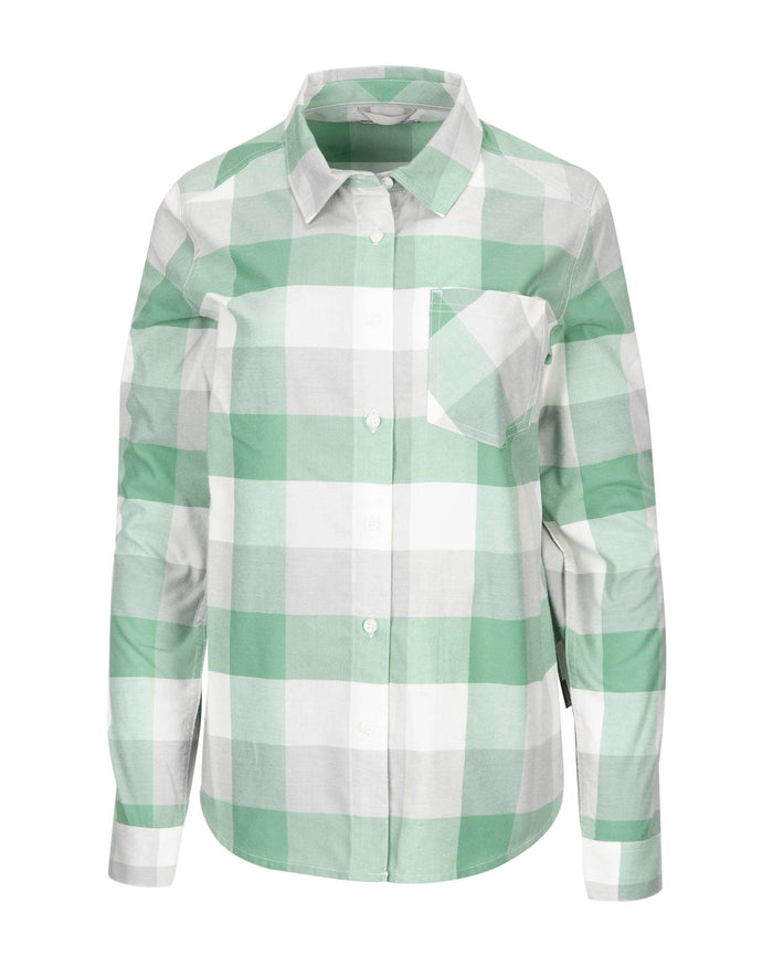 Womens Sunset Flannel - Seafoam Buffalo Plaid