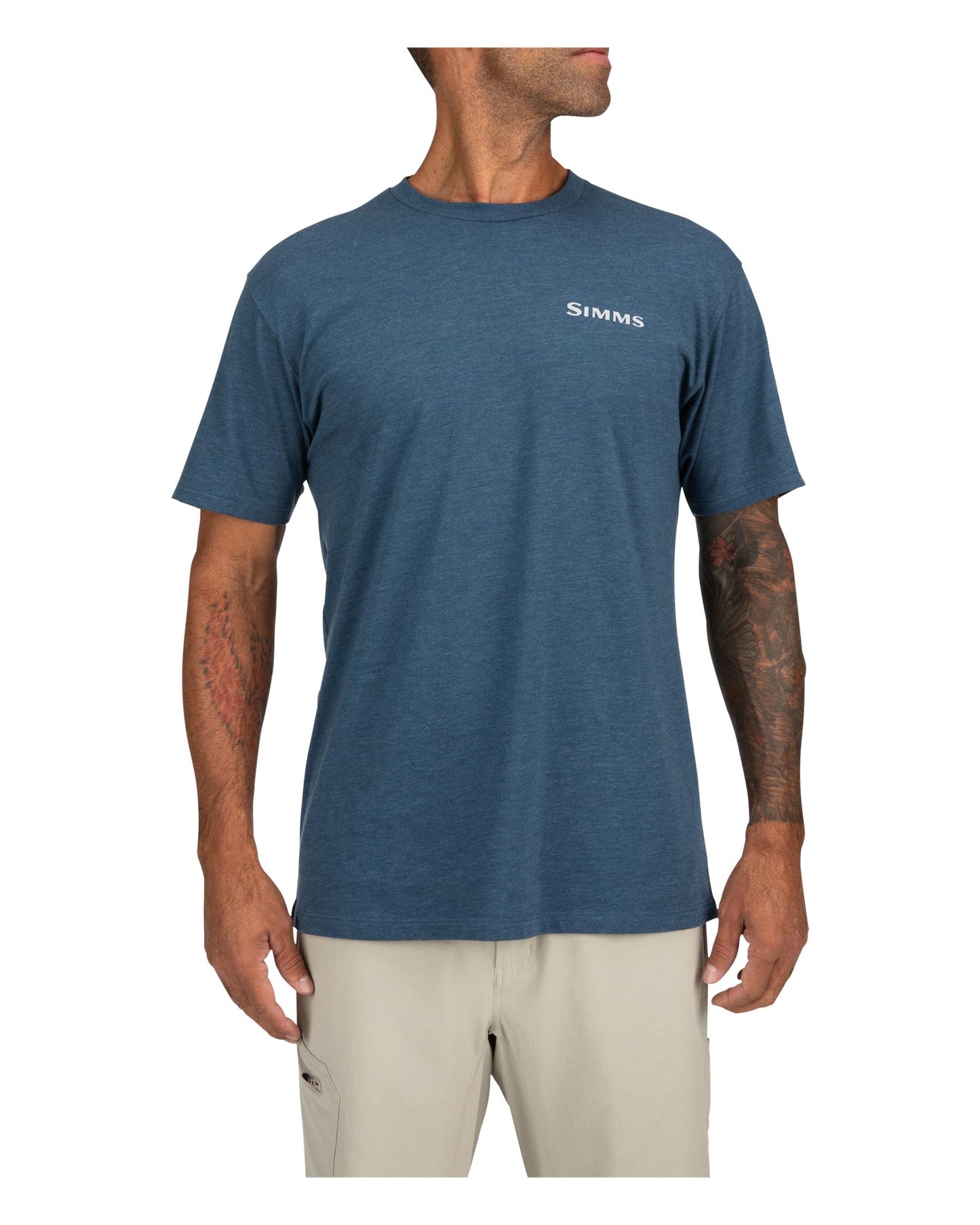 Simms Bass Outline T-Shirt Military Heather L L, Categories \ Fly Fishing  Clothing \ Shirts, t-shirt, hoodies