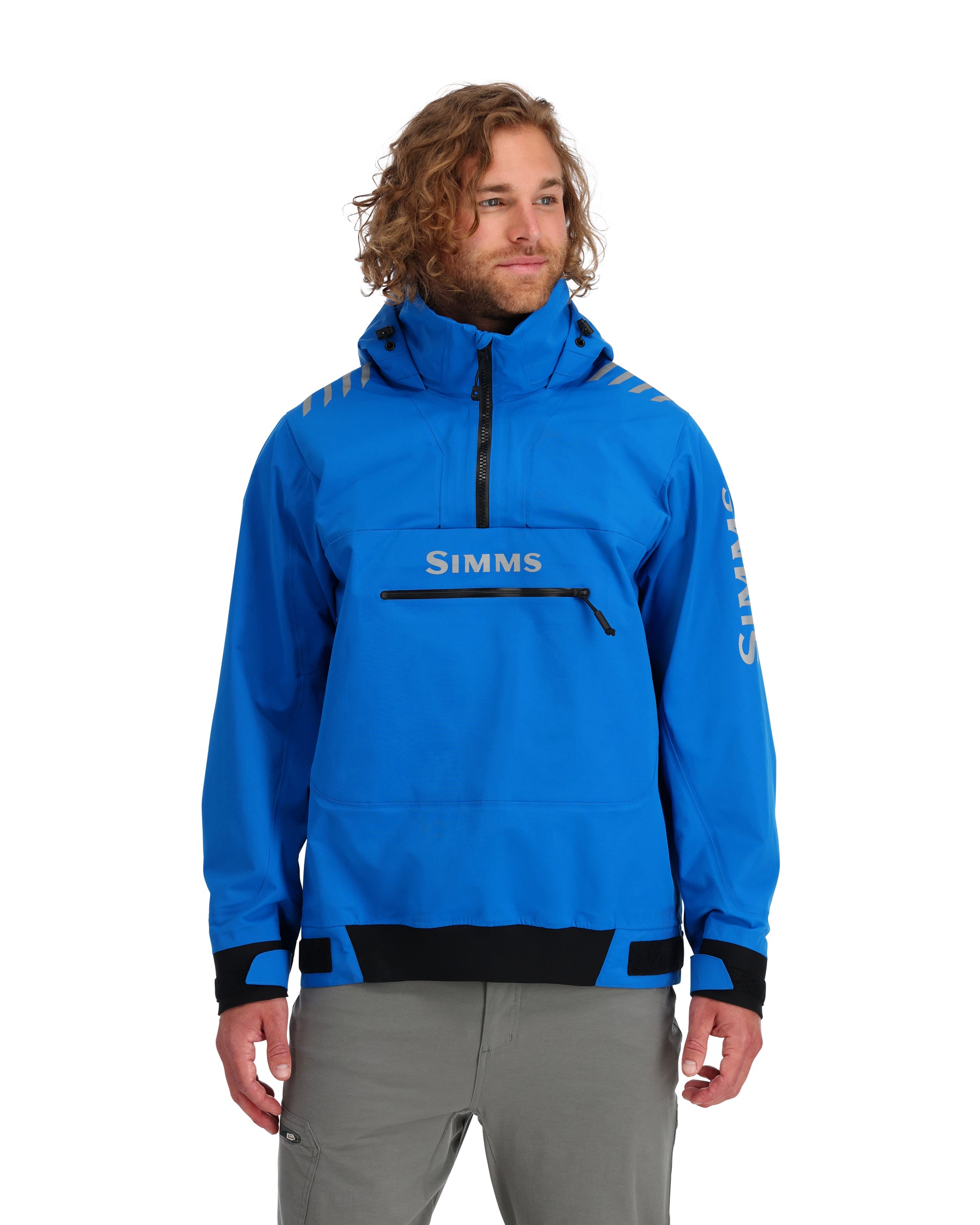 Simms Fishing Products Men's Zip newest Up Hooded Jacket Blue Medium Outerwear Outdoor